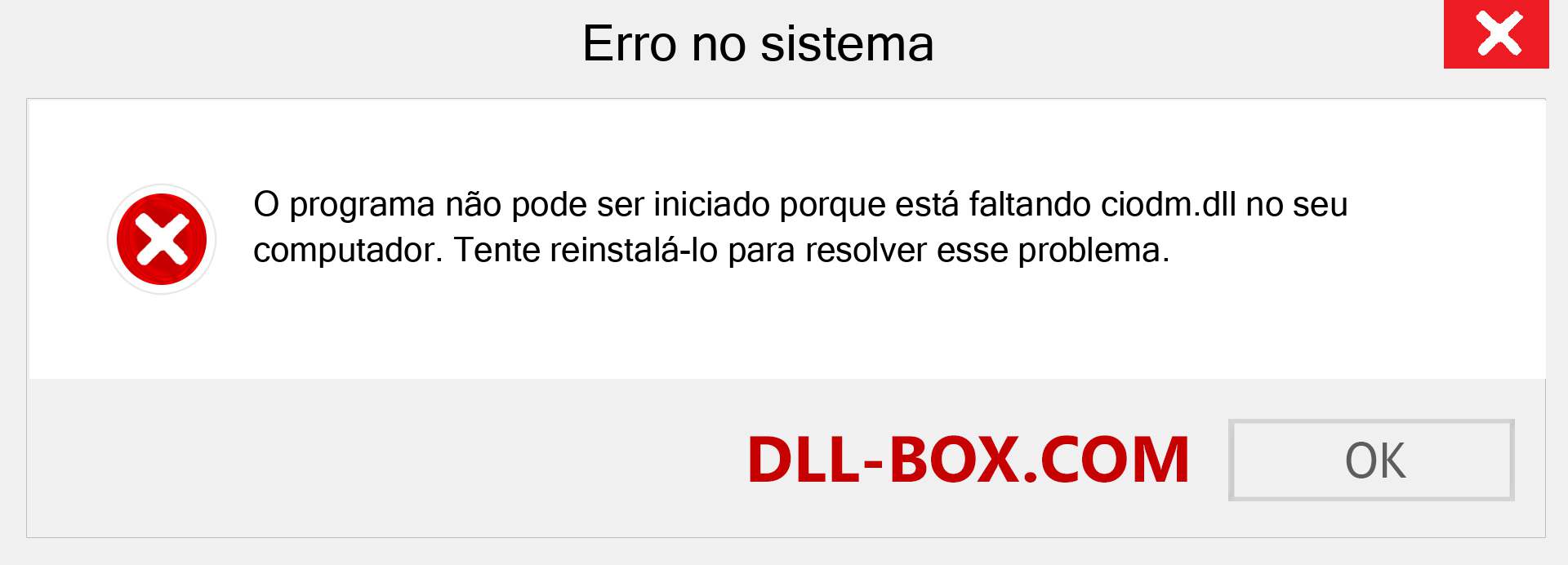 Arquivo ciodm.dll ausente ?. Download para Windows 7, 8, 10 - Correção de erro ausente ciodm dll no Windows, fotos, imagens